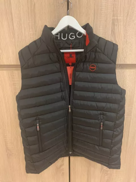 NWT HUGO BOSS MEN Black PUFFER VEST Size 2XL Germany