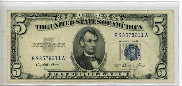 1953 - 5 Dollar Silver Certificate Blue Seal United States Note - 2616