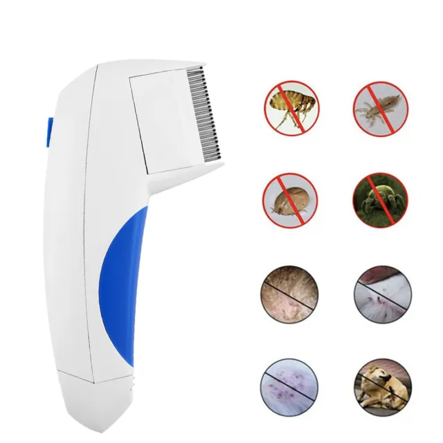Electric Flea Zapper Lice Remover Hair Comb Brush Pet Cat Dog Safe Cleaning Tool 2