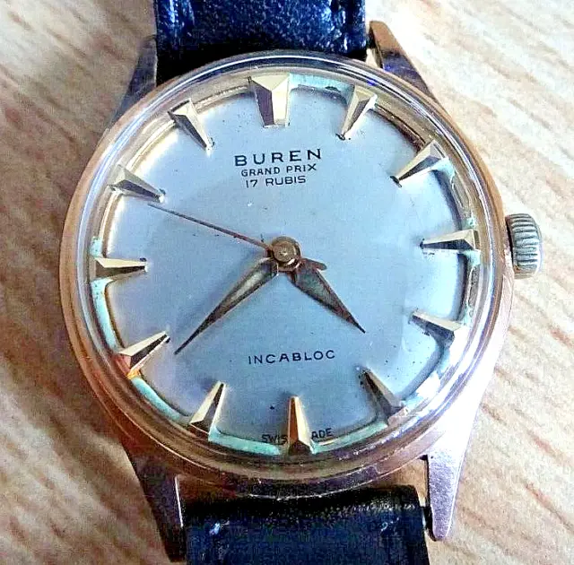 Vintage 60er Jahre Herren Armbanduhr -BUREN Grand Prix -  Handaufzugsuhr