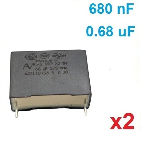 Condensateur MKP62 X2 0.022µF 275V - Film Polypropylène - Pour Dépannage électronique - NEUF