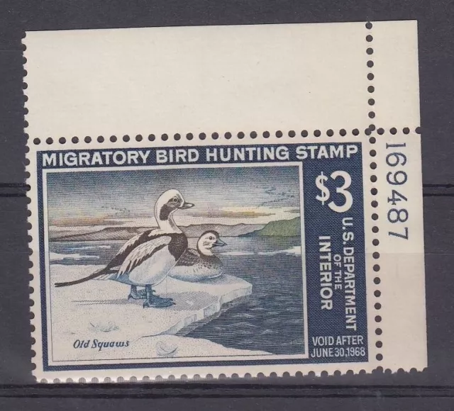 USA 1967 US Federal Duck Stamp $3 Migratory Bird Hunting MNH MUH