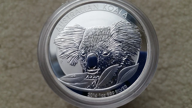 Australia 2014 1oz Silver Uncirculated High-Relief Koala in Plastic Capsule Australia 2014 1oz Silver Uncirculated High-Relief Koala in Plastic Capsule