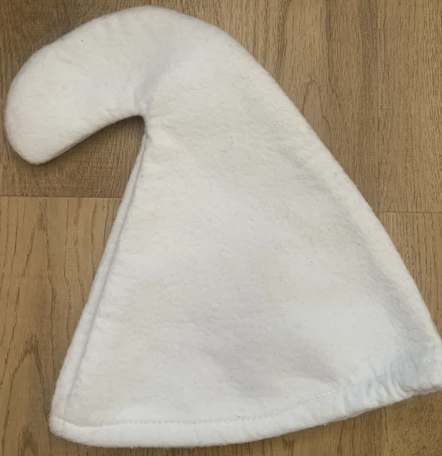 WHITE SMURF GNOME Hat Dwarf Cap Fancy Dress Stag Elf Pantomine Costume ...