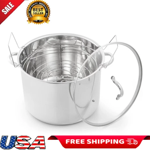 21.5-Qt Water Bath Canner Canner w/ Jar Lift Rack ＆ Canner Stainless Steel New