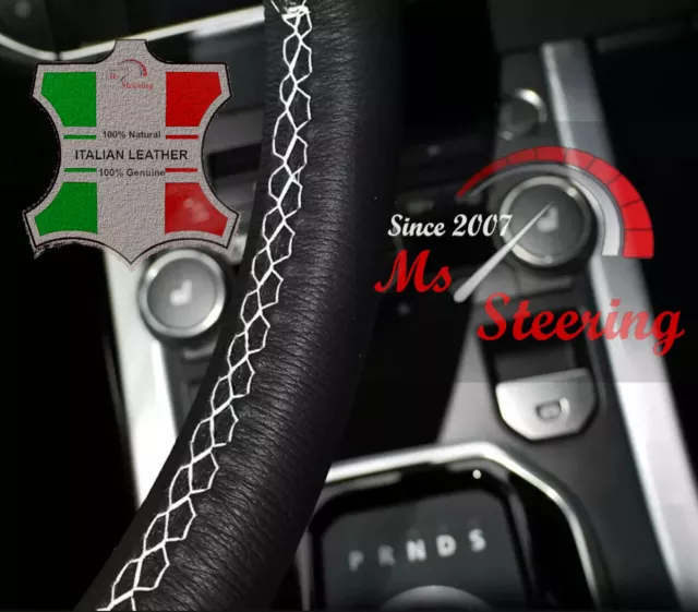 Für Peugeot 308 Echt Italienisches Leder Lenkradabdeckung Weiss Nähen