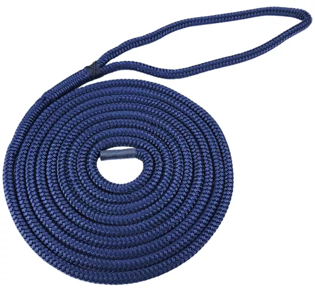 10mm Navy Blue Polyester Dockline Double Braid on Braid Mooring Rope Dock Lines