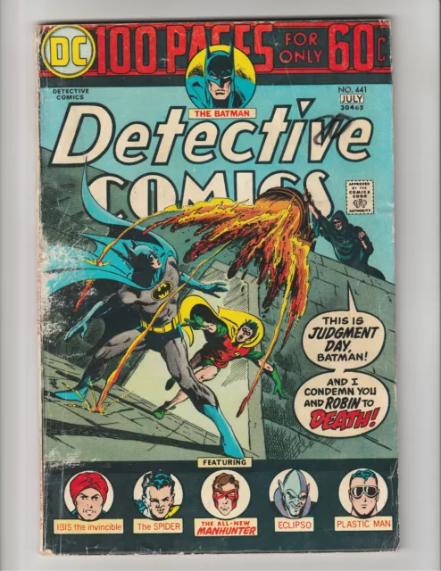 Detective Comics #441 Batman Robin 1974 Judgement Day Jim Aparo (3.5) Very Good-