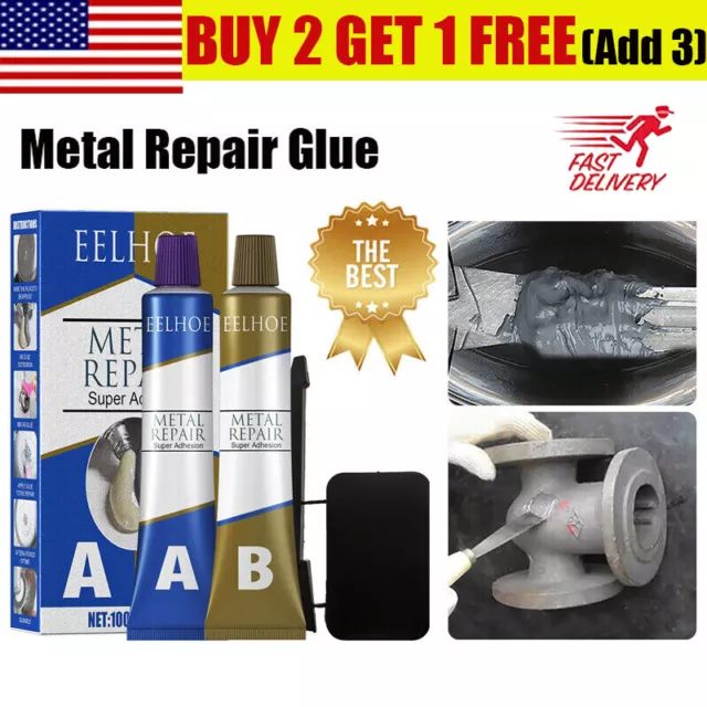 US Industrial Metal Repair Paste Glue Heat Resistance Cold Weld Adhesive A&B Gel
