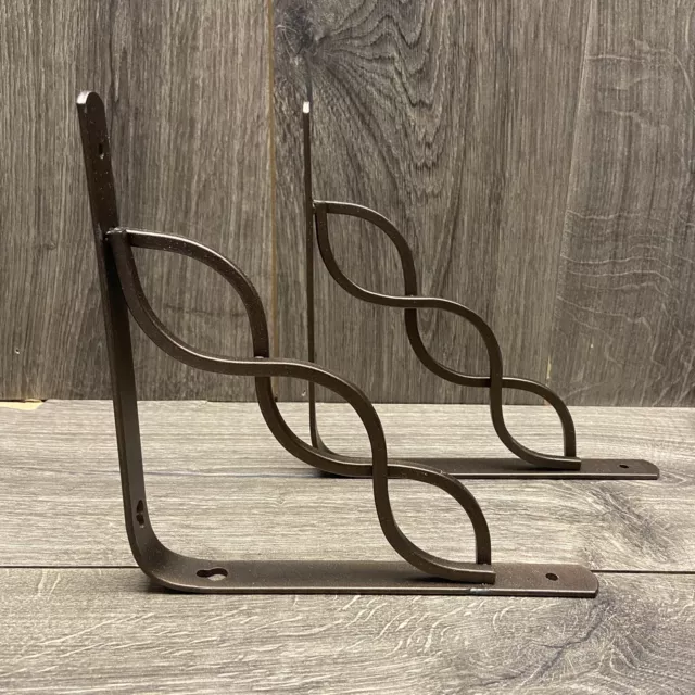 Lot Of 2 Rubbermaid Shelf Bracket Celtic Scroll Bronze New 8” Buy More and Save