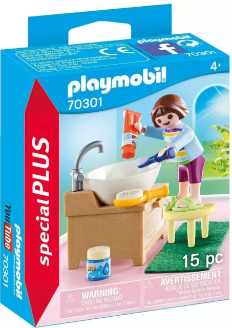 Original PLAYMOBIL® Special Plus 70301 Niña con Lavabo