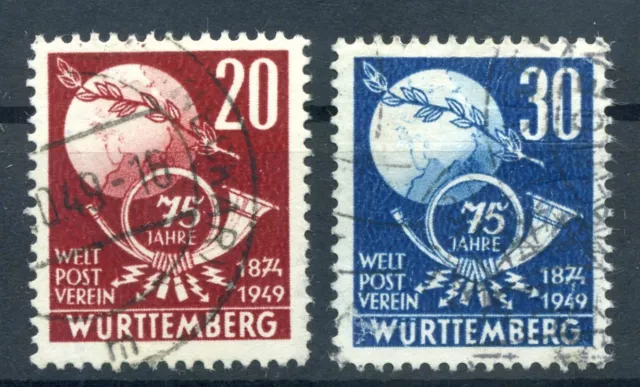 880659) Frz. Zone Württemberg Nr. 51-52 gestempelt, UPU, Weltpostverein