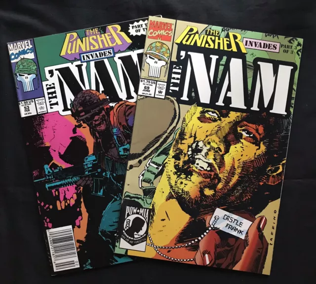 PUNISHER Invades The NAM #53 #69 Marvel War Comic Lot