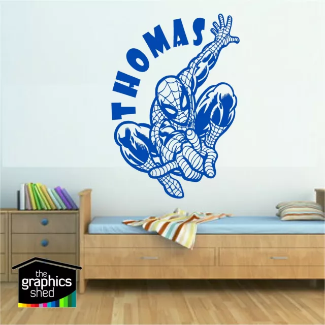 garçons art mural spiderman autocollant personnalisé chambre enfants merveille super héros fun