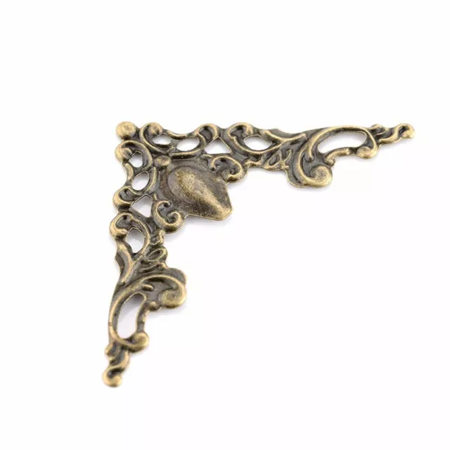 10 PCS Metal Angle Corner Brackets Bronze 40mm Photo Frame, Furniture, or Boxes