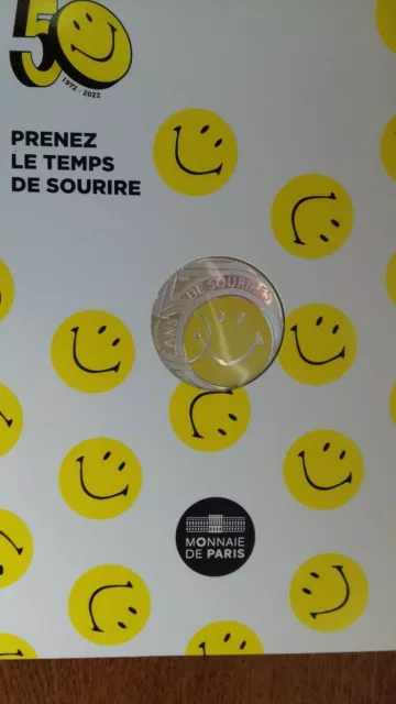 France 2022 pièce de 10 euros argent Smiley