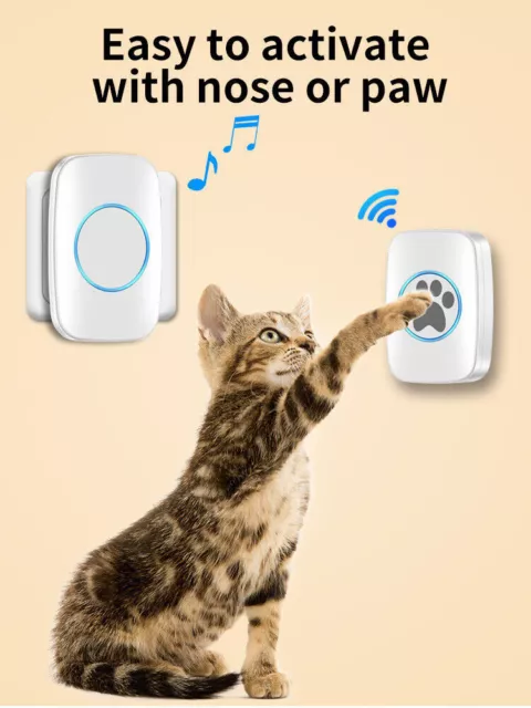Cat Bell Dog Doorbell Wireless Doorbell Sensor Touch Waterproof UK