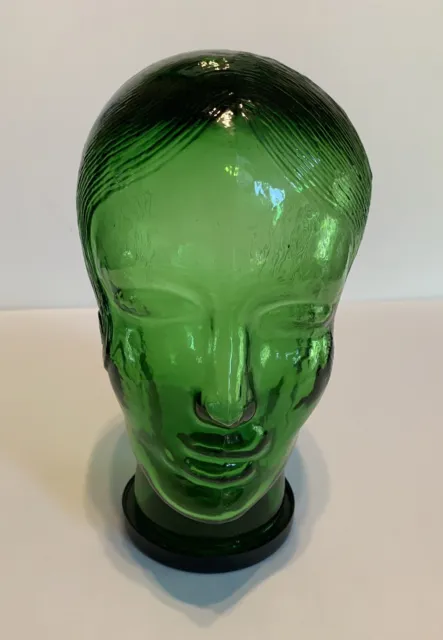 Mannequin Head Emerald Green color Heavy Glass Hat Wig Display Life Size