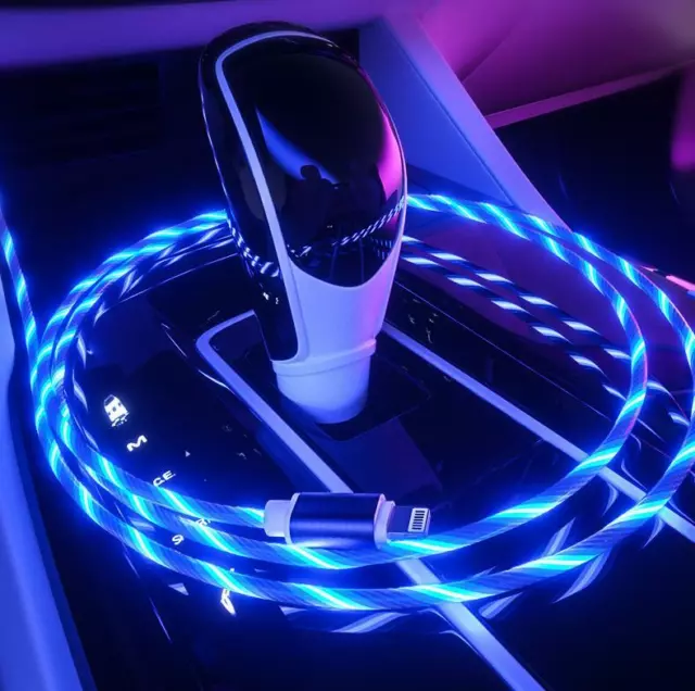 LED Fließen Aufleuchtend USB Sync Typ C IPHONE Ladegerät Datenkabel Laden Kabel 2