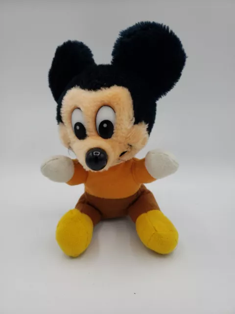 Vintage Mickeys Christmas Carol Mickey Mouse Plush Stuffed Animal Walt Disney 7"