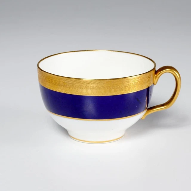 Vtg Mintons England Teacup Cappuccino Cup # G26262 , Cobalt Blue Gold Rim,