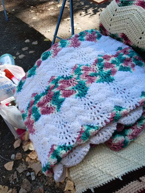 handmade crochet afghan / throw blanket new