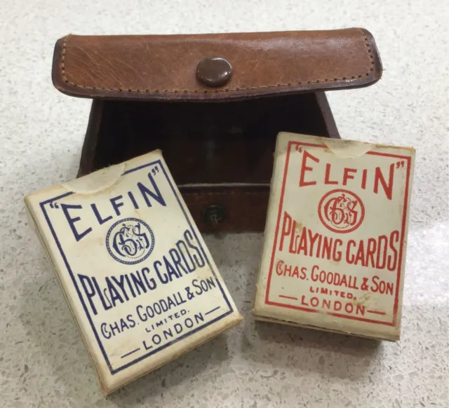 Vintage Miniature Goodall Elfin Playing Cards Blue & Red. To try your patience.