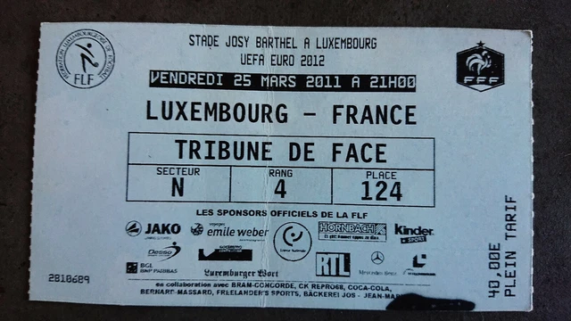 Ticket France - Écosse 2006 - Glasgow - FFF - Collector Football