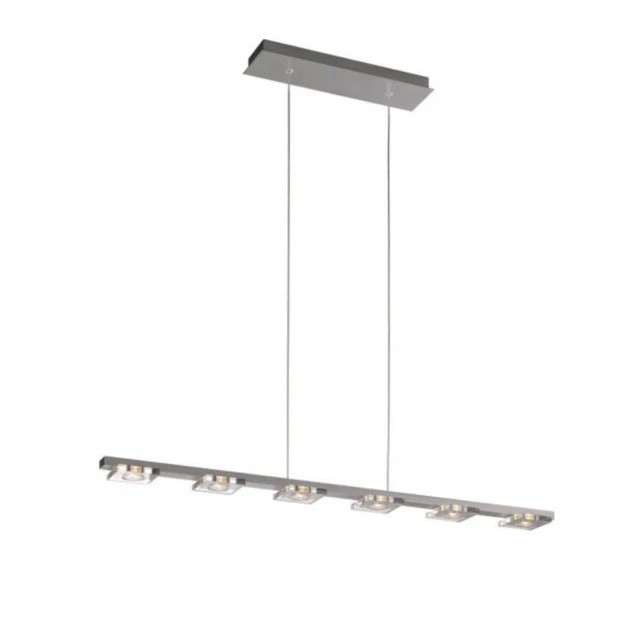 Philips LED Suspension Plato 6x 2W Blanc Chaud Aluminium Brossé 150cm EEK A