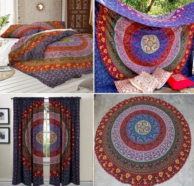 Indisches Mandala Steppdecke Bettwäsche Baumwolle Doppel- Doona Bett Decke Legen