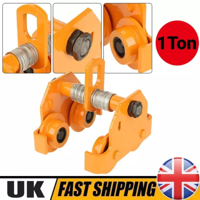 1ton Push Beam Trolley Pre-Lubricated Hoist Overhead Popular Great Novel UK