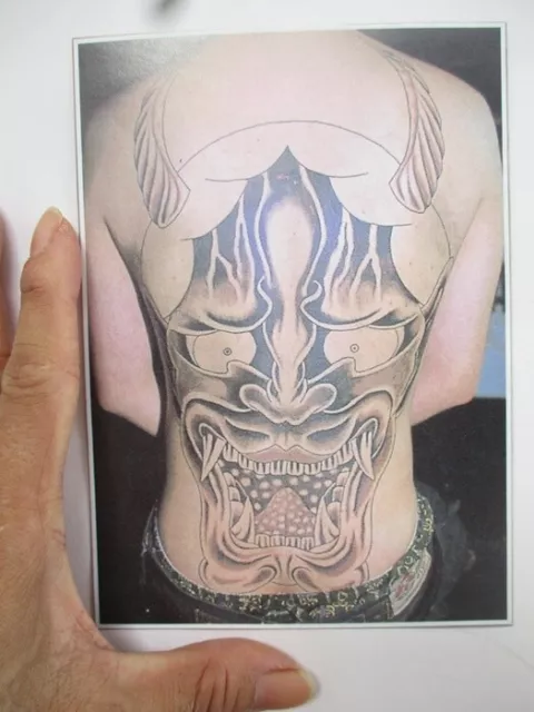 Imagen de arte corporal raijin dios yokai 4,5x6 pulgadas impermeable y foto de tatuador japonés