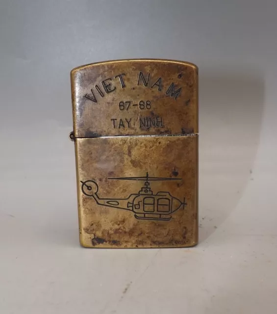 Vietnam War TAY NINH 67-68  U.S Army Vintage Zippo Petrol Lighter (Working)