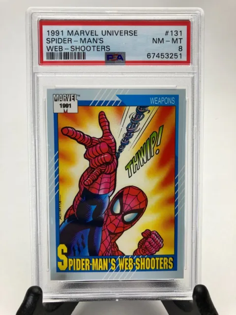 1991 Impel Marvel Universe Series 2 PSA 8 NM-MT Spider-Mans Web-Shooters #131