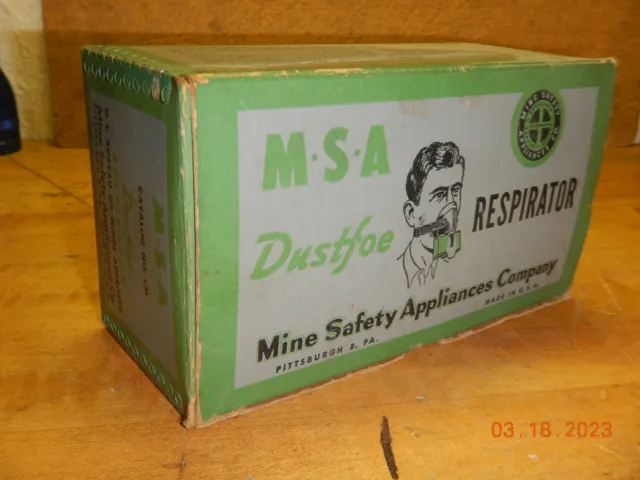 Vintage Msa Mining Safety Appliances Company Dustfoe W/ Box