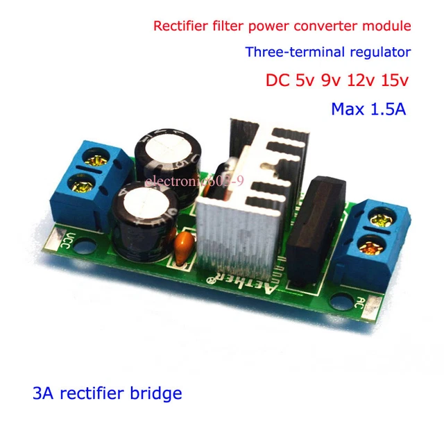 AC/DC TO 5V15V Rectifier Filter Voltage Converter Regulator Power