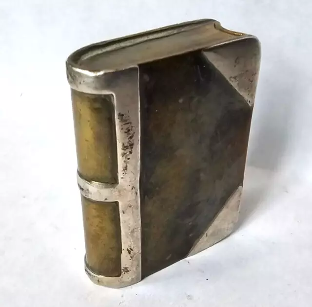 Vintage WW2 WWII Military Brass & Silver Trench Art Figural Book Lighter