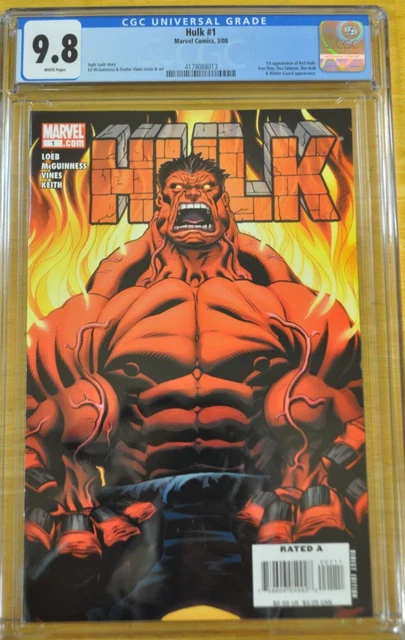 🔥 Hulk #1 Cgc 9.8 (Marvel Comics 2008) 1St Appearance Red Hulk Thunderbolts 🔥