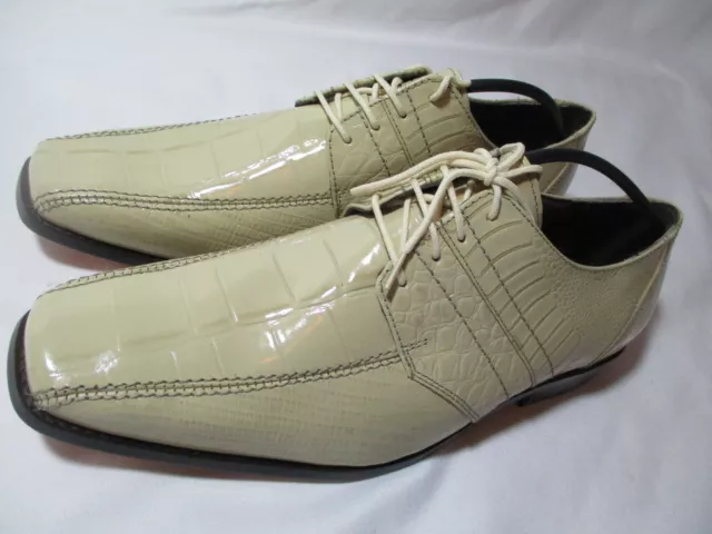 NEW STACY ADAMS PIETRO Sandstone Spec Croc Embossed Oxford Dress Shoes ...