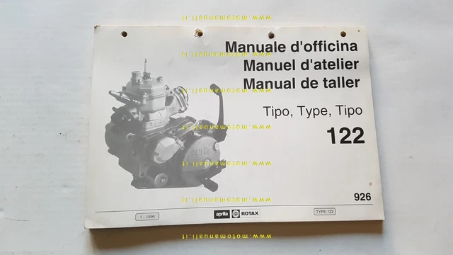 Motore Rotax 125 mod. 122 1996 manuale officina originale italiano shop manual