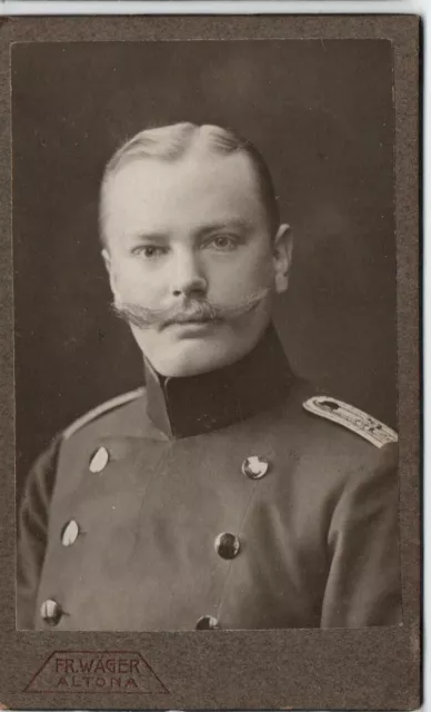 1907 Altona CDV Soldat Offizier Julius Zintz? Foto Portrait Hamburg Wäger