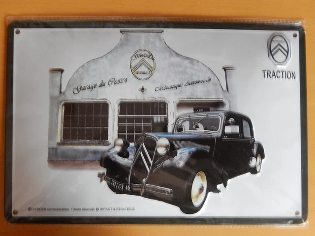 Plaque Citroen 2cv rétro hotel - Déco murale/Plaques 30x40 cm