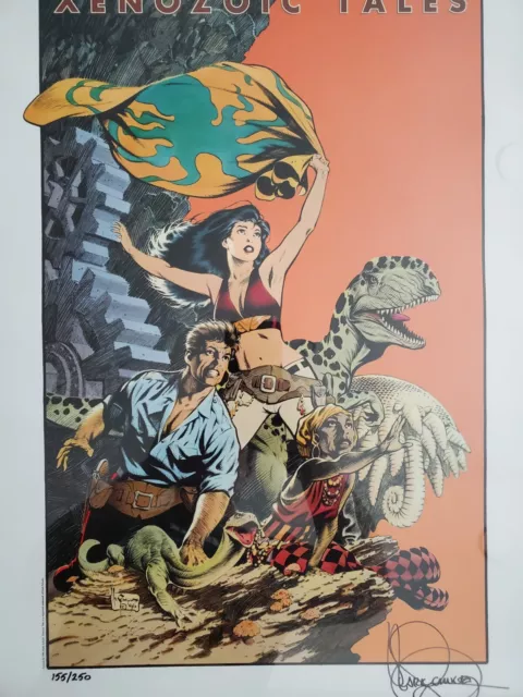 Xenozoic Tales - Cadillacs & Dinosaurs Poster Signed by Mark Schultz HTF (rare)