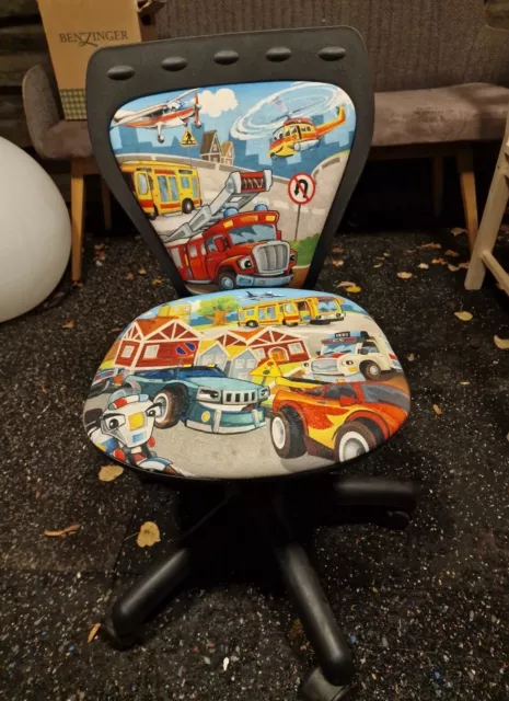 Jungen Drehstuhl Cartoon Auto Flugzeug Motiv bunt Kids Schreibtisch Kinder Büro 2