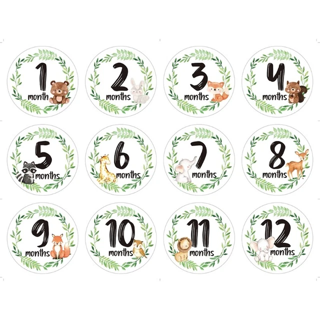 12 Pcs/Set Memorial Month Sticker Floral Print Sticker Sticker