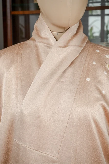 Dear Vanilla Japanese Silk Kimono Women's Robe Gown Authentic Japan Vintage Mint 3
