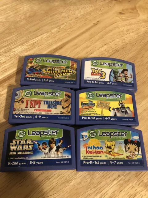 Leap Frog Leapster Learning Game Cartridges Lot of 6  Star War, Toy Story Etc…