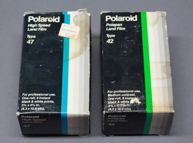 Película para cámara terrestre Polaroid tipo 42 y 47 resistente como está fea y caducada 1985