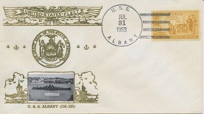 Naval cover USS Albany CA-123 Gold Gmaehle cachet Crosby like