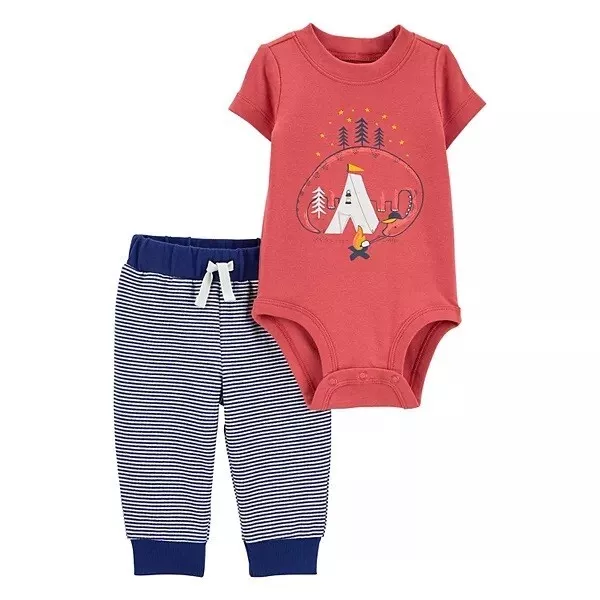 Baby Boy Carter's 2-Piece Camping Bodysuit Pant Set, 18 Months